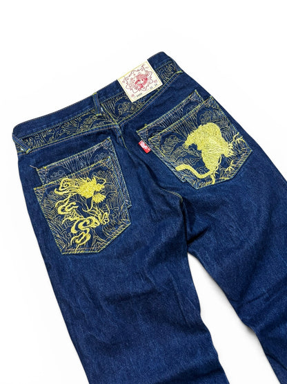 Japanese Style Embroidery Jeans (W32)