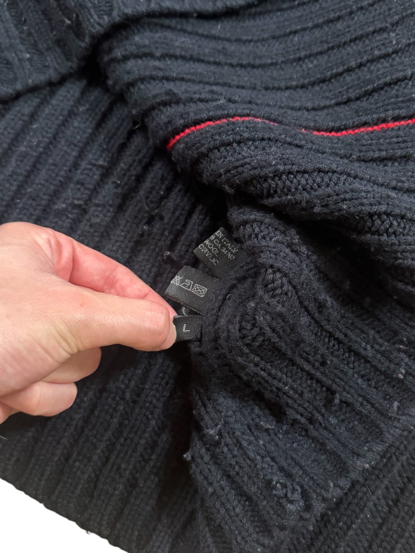 1999 Prada Linea Rossa Ribbed 1/4 Zip Knit Jumper (L)